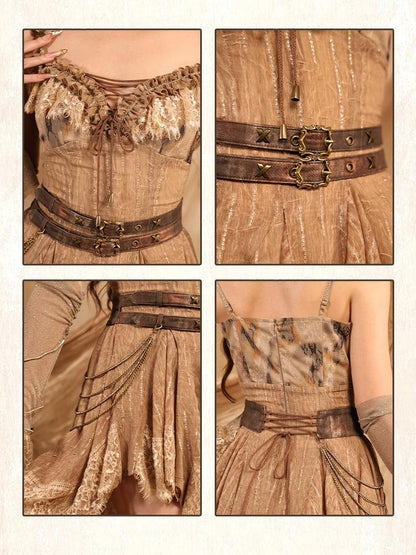 Virtual Orbit Wasteland Lace A Line Sleeveless Polyester Women&