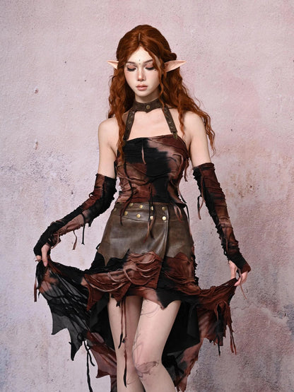 Virtual Orbit Wasteland Wanderer Fringe Halter Top Set
