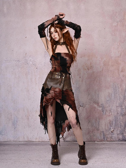 Virtual Orbit Wasteland Wanderer Fringe Halter Top Set