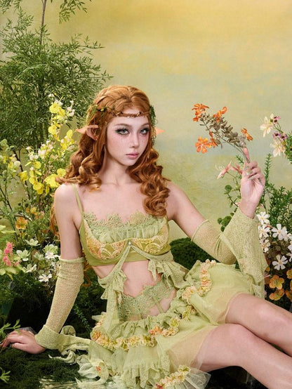 Virtual Orbit Woodland Lace Jacquard Tulle Puff Tassel Women&