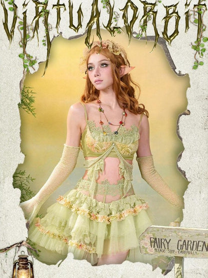 Virtual Orbit Woodland Lace Jacquard Tulle Puff Tassel Women&