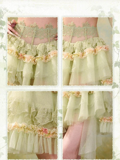 Virtual Orbit Woodland Lace Jacquard Tulle Puff Tassel Women&