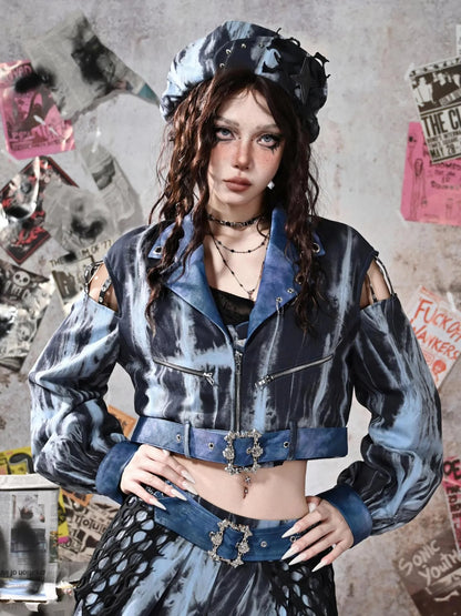 Virtual Orbit Y2K Grunge Fairy Punk Star Studded Beret