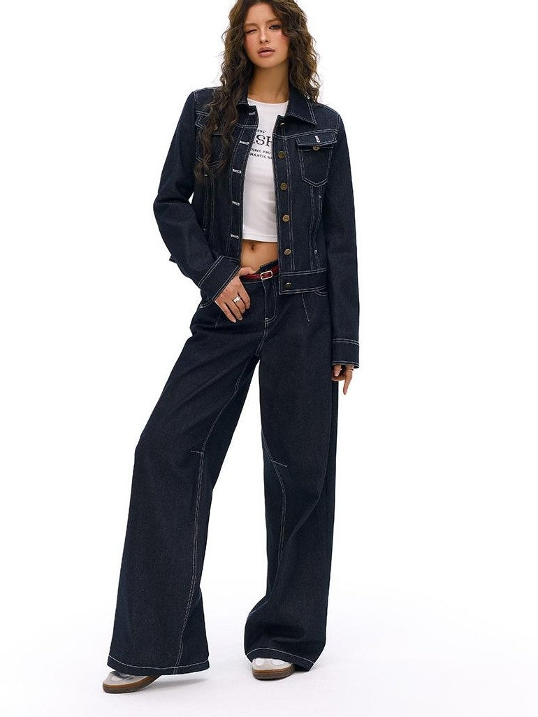 Vone SheeE American Retro Minimalist Multi-pocket Loose Fit Women&