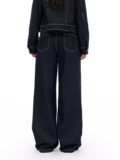 Vone SheeE American Retro Minimalist Multi-pocket Loose Fit Women&