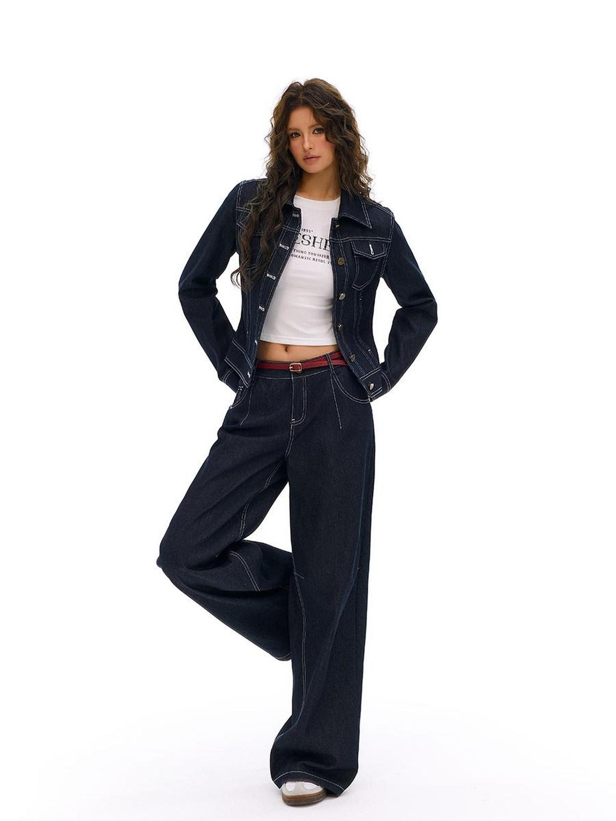 Vone SheeE American Retro Minimalist Multi-pocket Loose Fit Women&