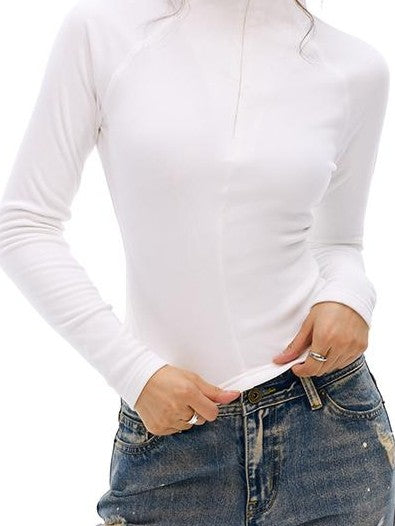 Vone SheeE American Retro Slim Fit Fleece Lined High Neck Women&