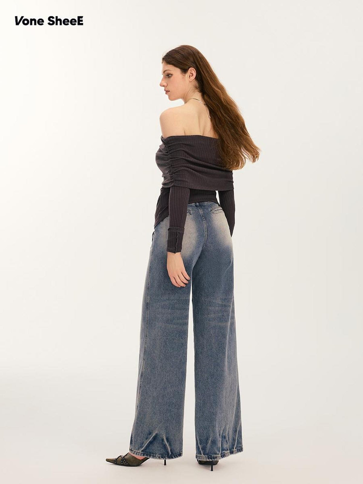 Vone SheeE American Retro Slim Fit Long Sleeve Solid Women&
