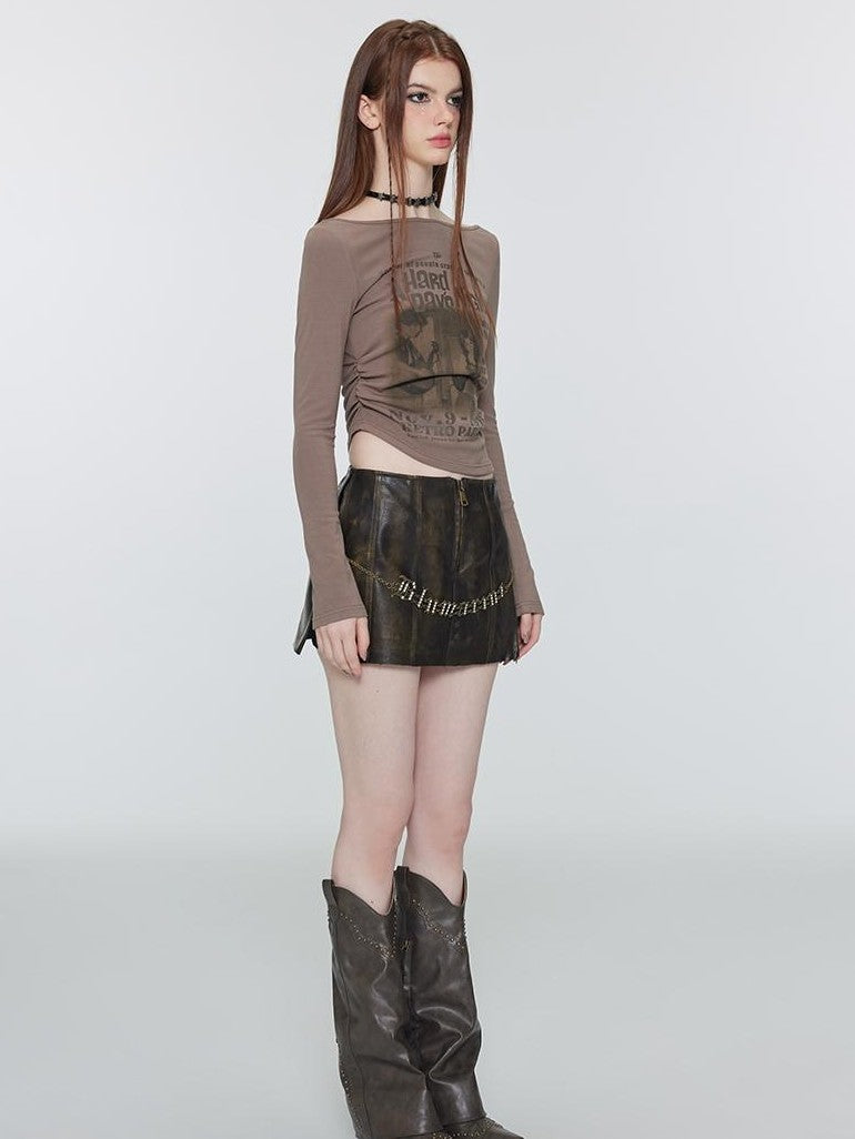 Vone SheeE Brown Print Slim Fit Women&