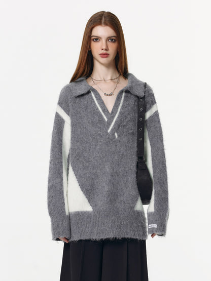 Vone_SheeE_Brushed_Color_Block_V-neck_Polo_Women&