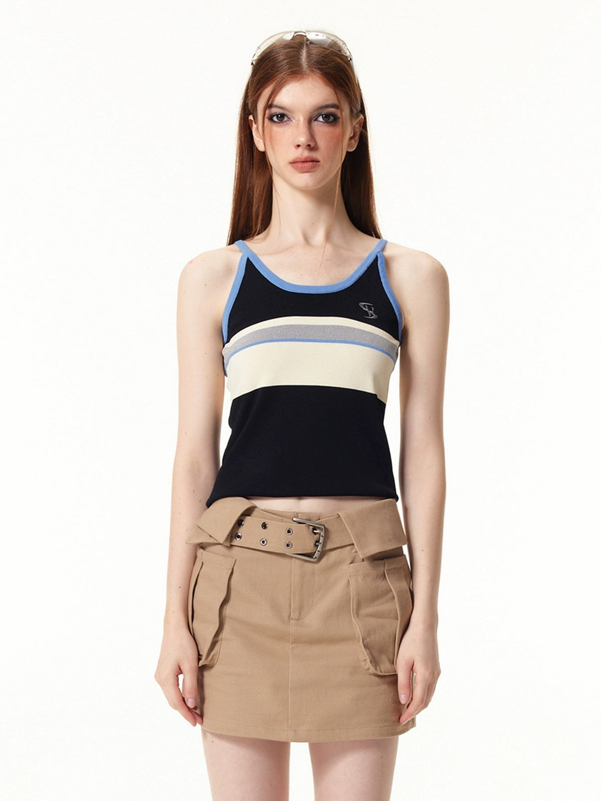 Vone_SheeE_Color_Block_Embroidered_Slim_Fit_Thin_Women&