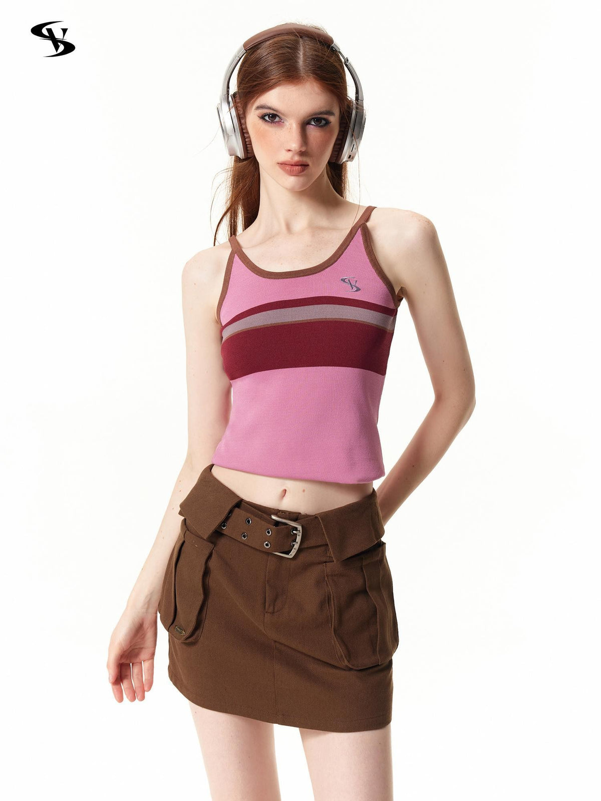 Vone SheeE Color Block Embroidered Slim Fit Thin Women&