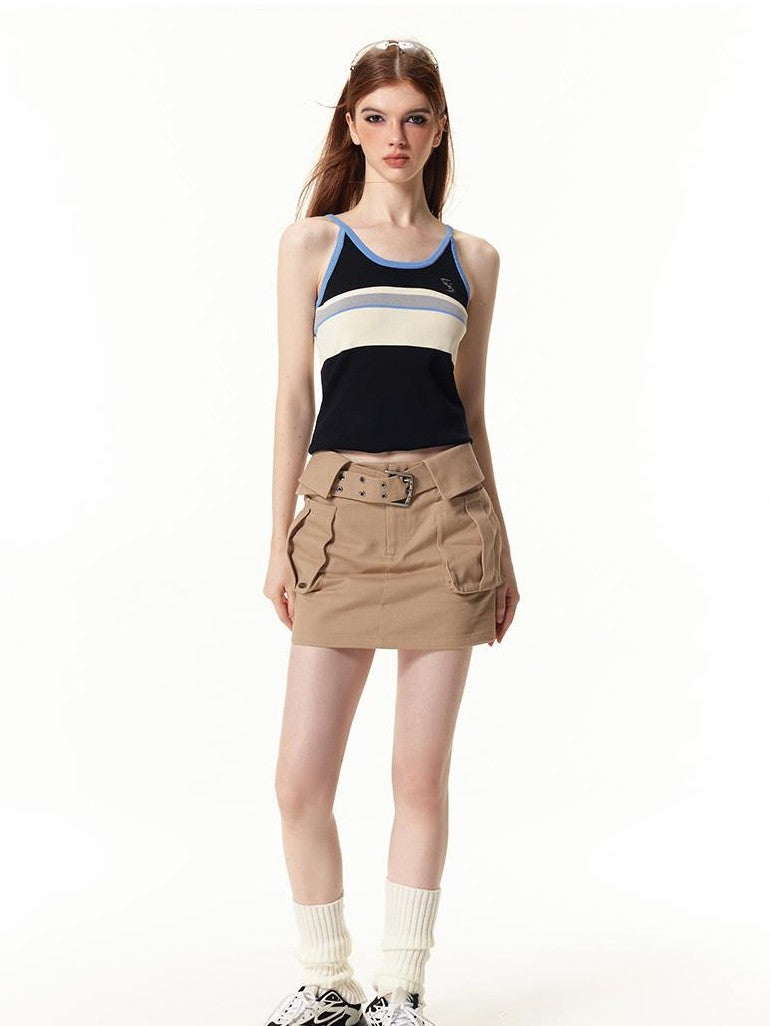 Vone SheeE Color Block Embroidered Slim Fit Thin Women&
