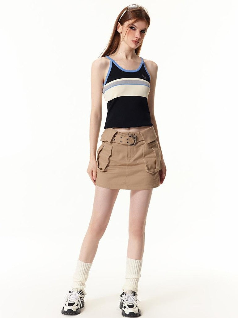 Vone SheeE Color Block Embroidered Slim Fit Thin Women&