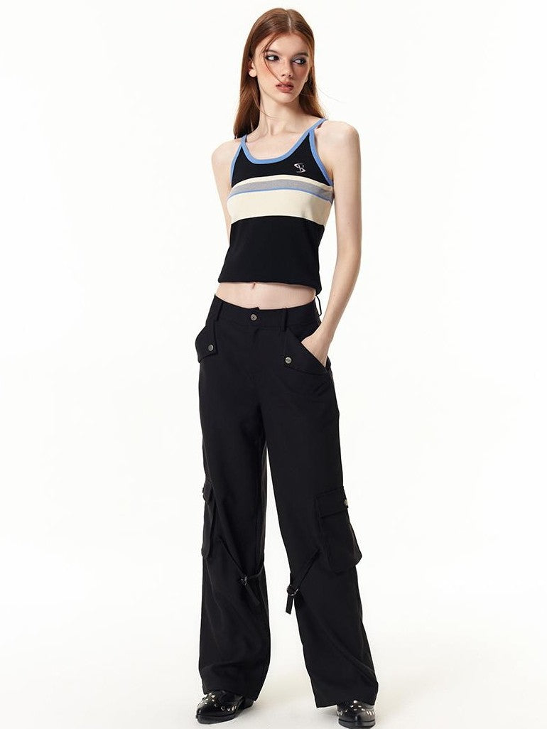 Vone SheeE Color Block Embroidered Slim Fit Thin Women&