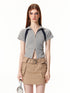 Vone_SheeE_Color_Block_High_Neck_Short_Sleeve_Slim_Fit_Women&