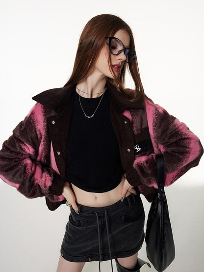 Vone SheeE Color Block Ombre Striped Plush Women&