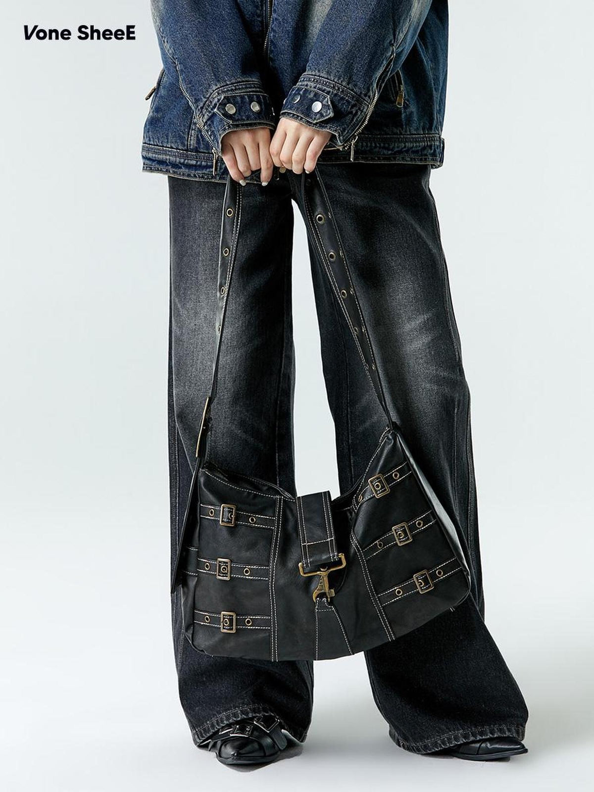 Vone SheeE Color Block Wide Strap Modern Women&