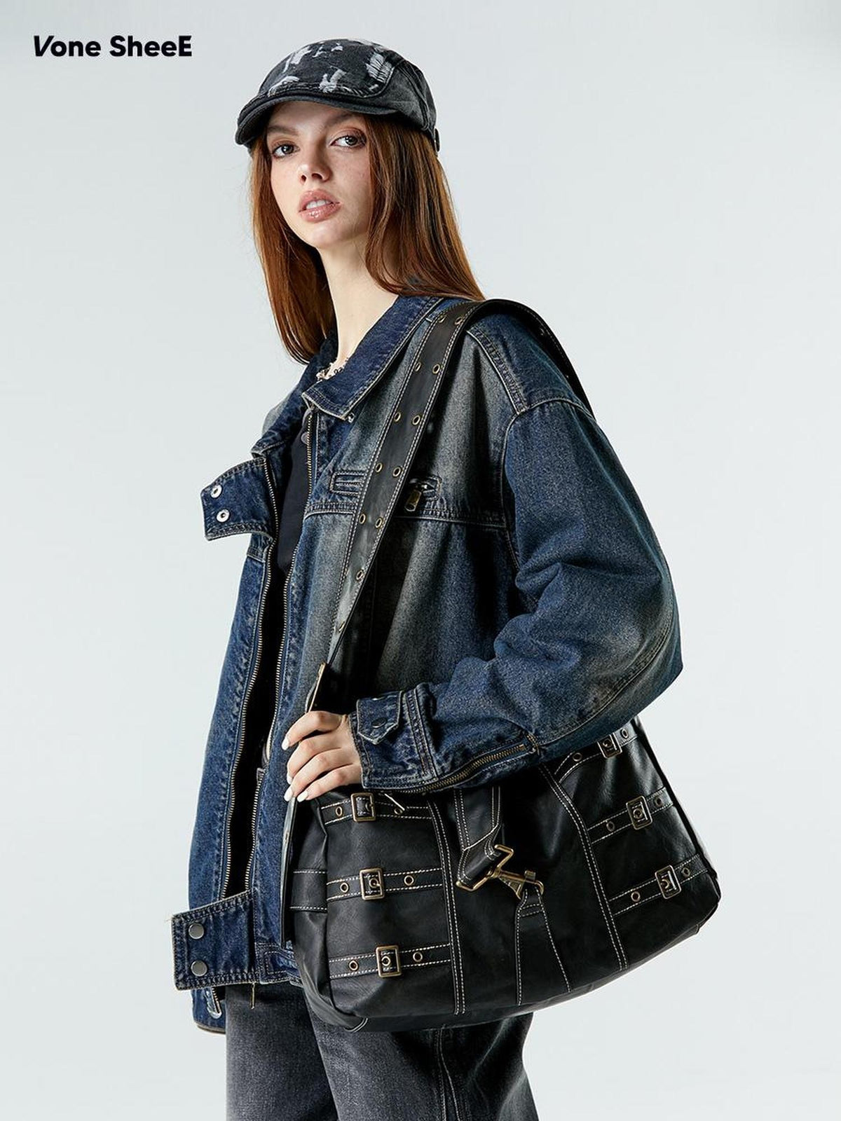 Vone SheeE Color Block Wide Strap Modern Women&
