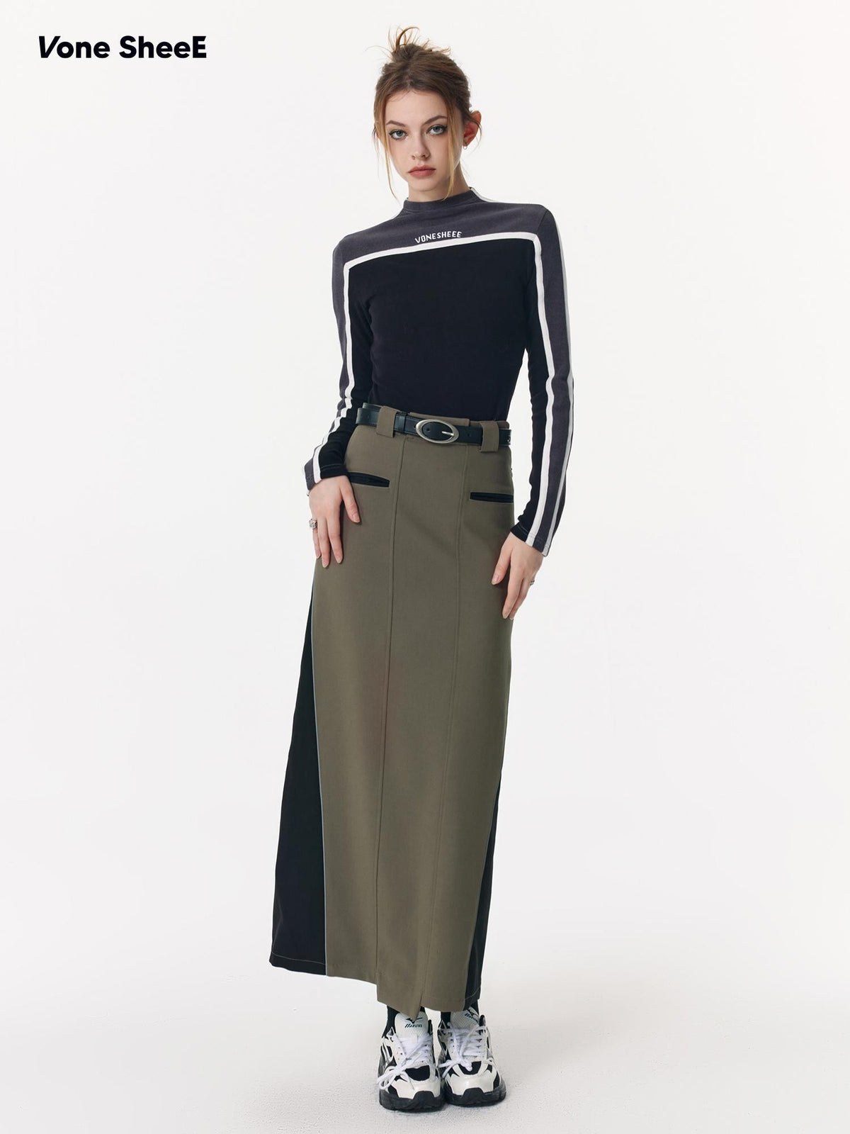 Vone SheeE Colorblock Patchwork Sporty Straight Women&