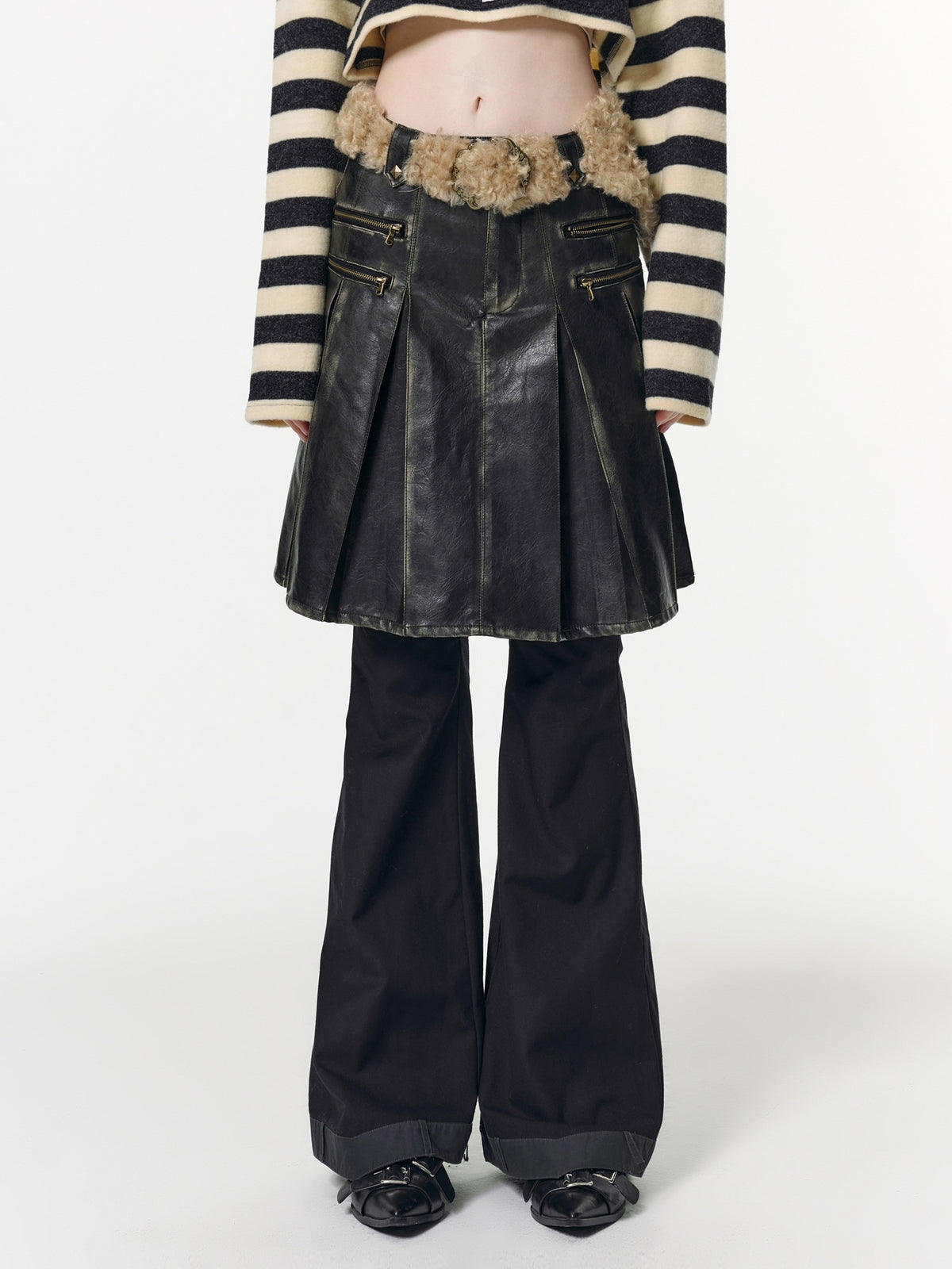 Vone_SheeE_Detachable_Fur_Collar_Distressed_Faux_Leather_Padded_Women&