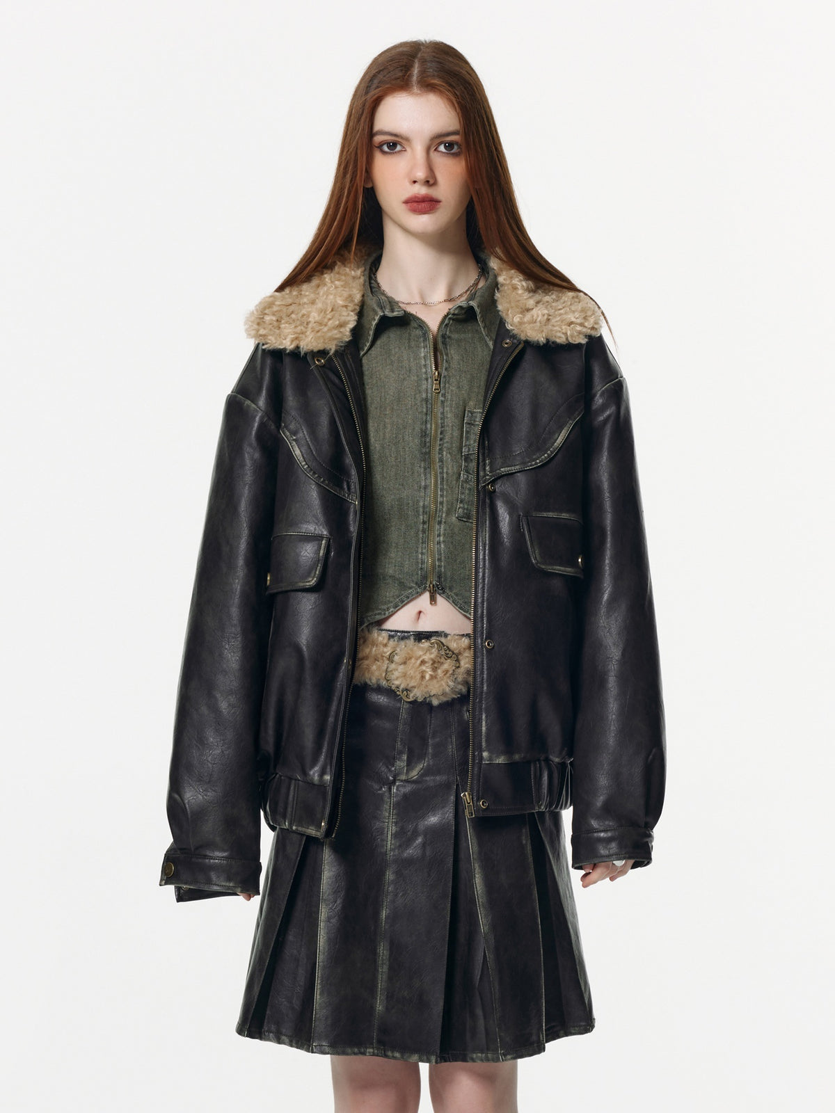 Vone_SheeE_Detachable_Fur_Collar_Quilted_Pu_Women&
