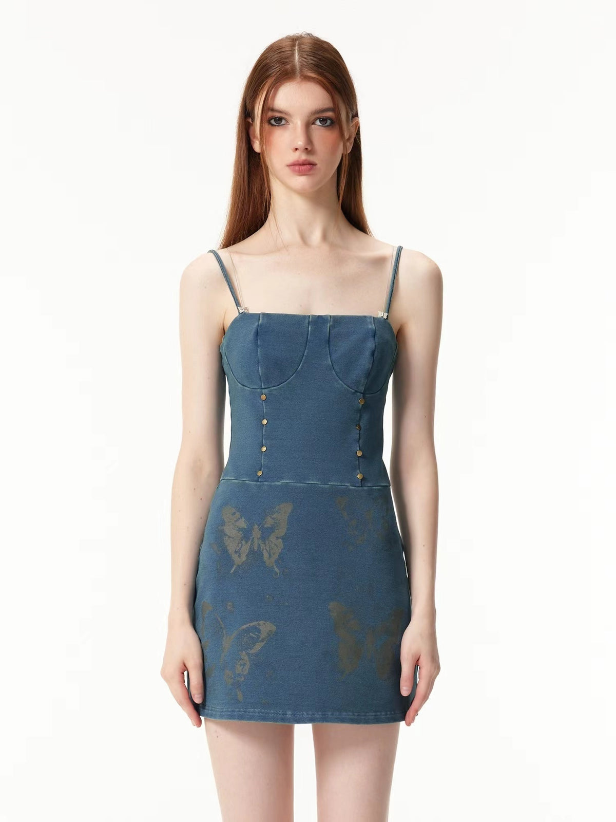 Vone_SheeE_Ink_Wash_Butterfly_Denim_Print_Bodycon_Women&