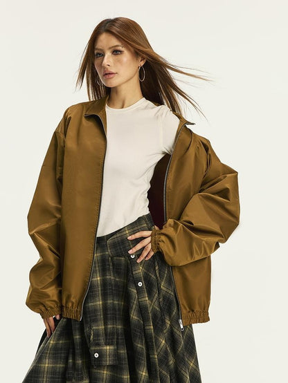Vone SheeE Loose Fit Retro Solid Color Women&