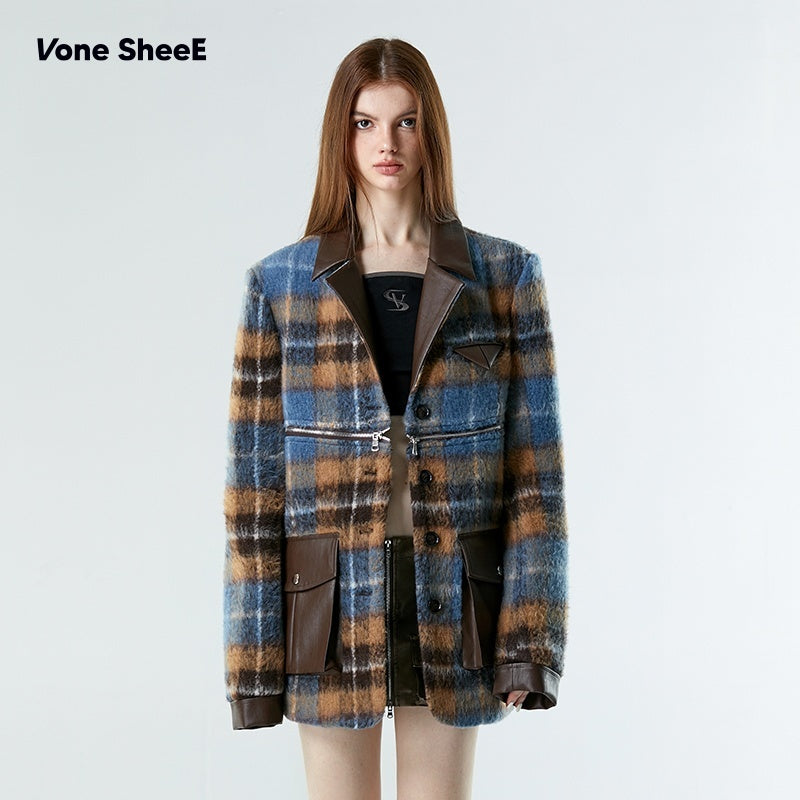 Vone_SheeE_Removable_Two_Way_Plaid_Single_Breasted_Long_Sleeve_Women&