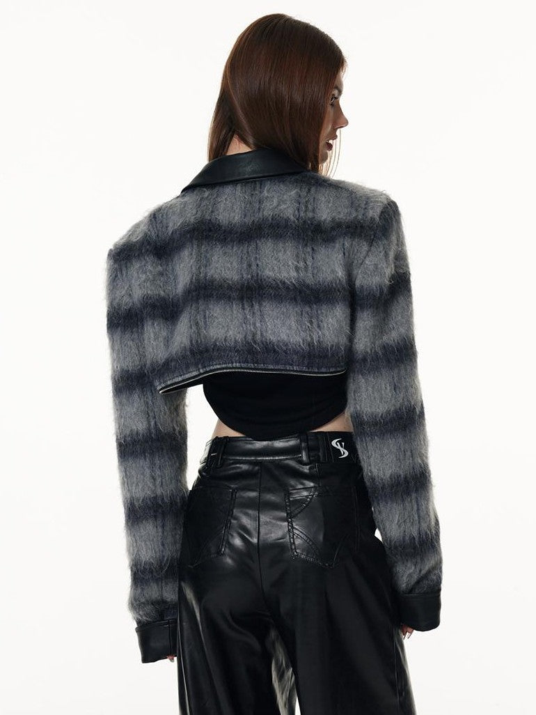 Vone SheeE Removable Two Way Plaid Single Breasted Long Sleeve Women&