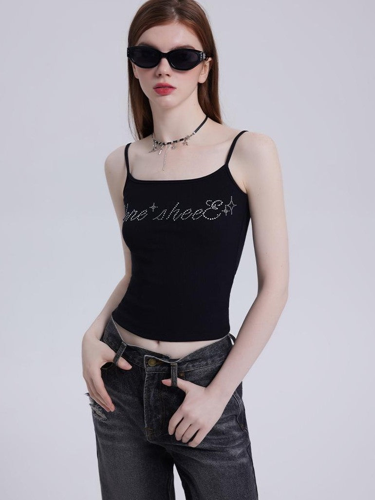 Vone SheeE Rhinestone Graphic Slim Fit Women&