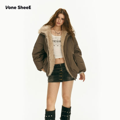 Vone_SheeE_Ruched_Spliced_Faux_Fur_Trim_Women&