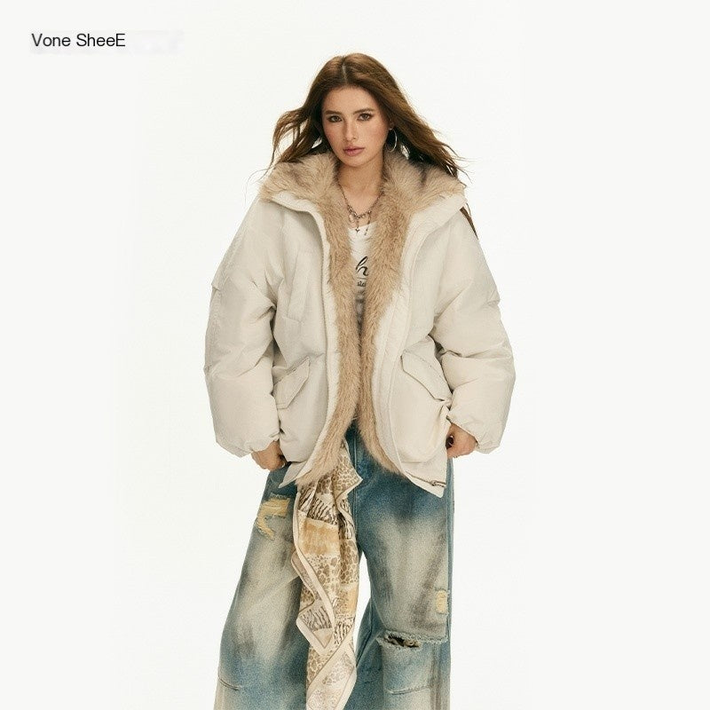 Vone_SheeE_Ruched_Spliced_Faux_Fur_Trim_Women&