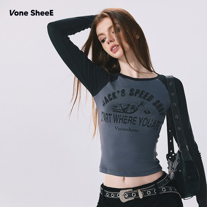 Vone_SheeE_Slim_Fit_Color_Block_Raglan_Print_Women&
