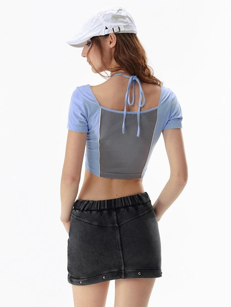 Vone SheeE Solid Color Slim Fit Short Sleeve Women&