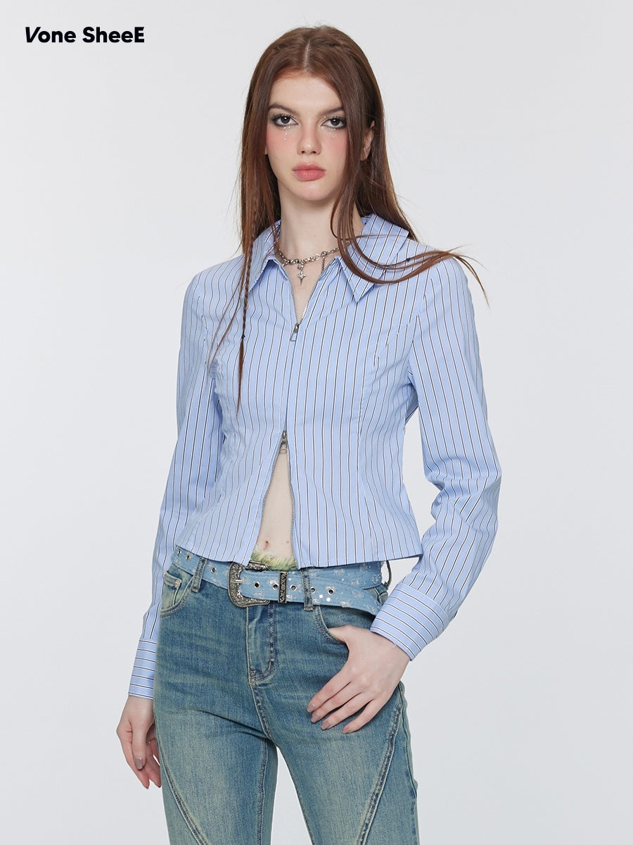 Vone_SheeE_Striped_Off_Shoulder_Long_Sleeve_Slim_Fit_Button_Women&