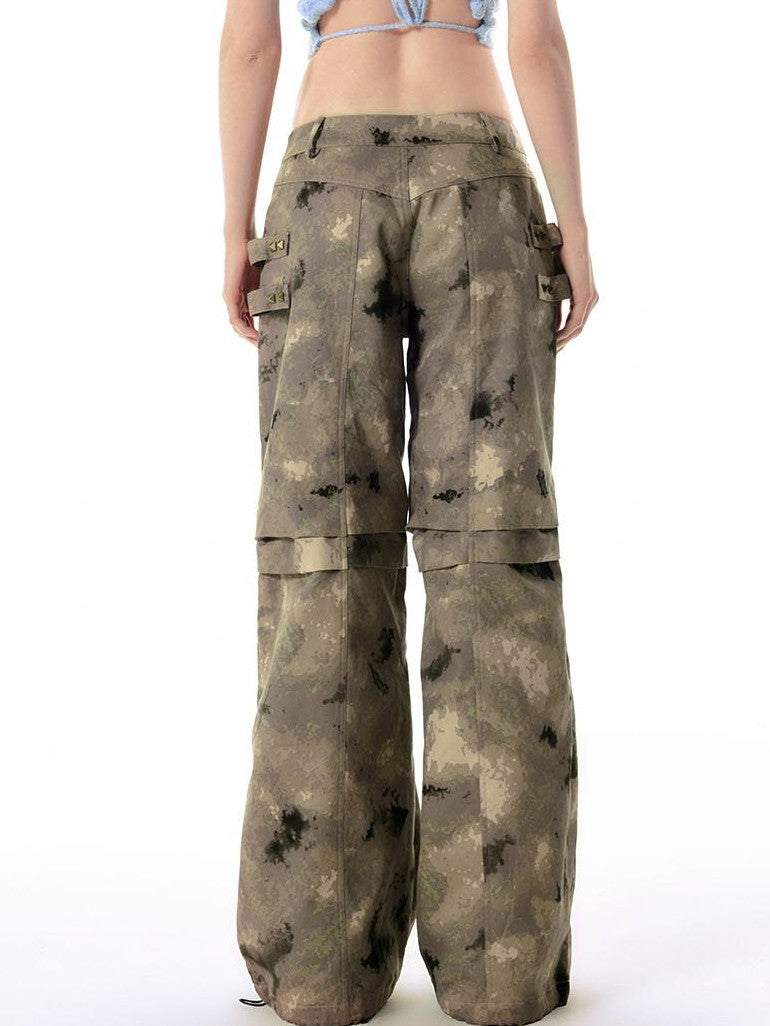 Vone SheeE Studded Camo Low Waist Straight Leg Cotton Women&