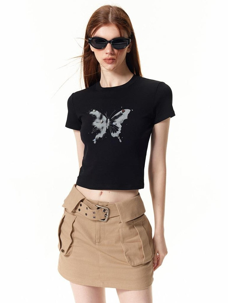 Vone SheeE Tie Dye Butterfly Print Slim Fit Women&