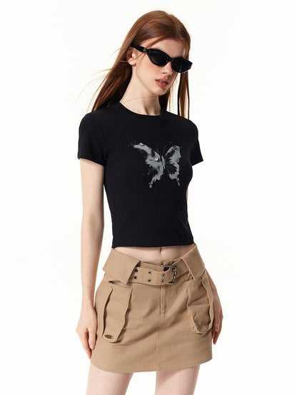 Vone SheeE Tie Dye Butterfly Print Slim Fit Women&