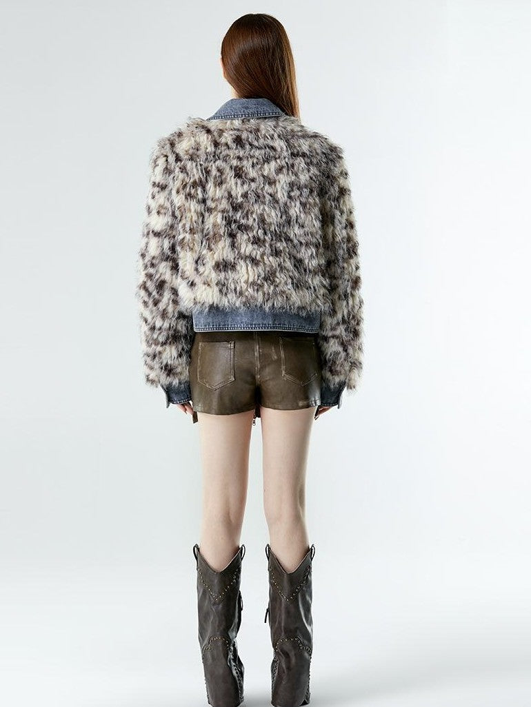 Vone SheeE Tie Dye Faux Fur Panel Slim Fit Women&