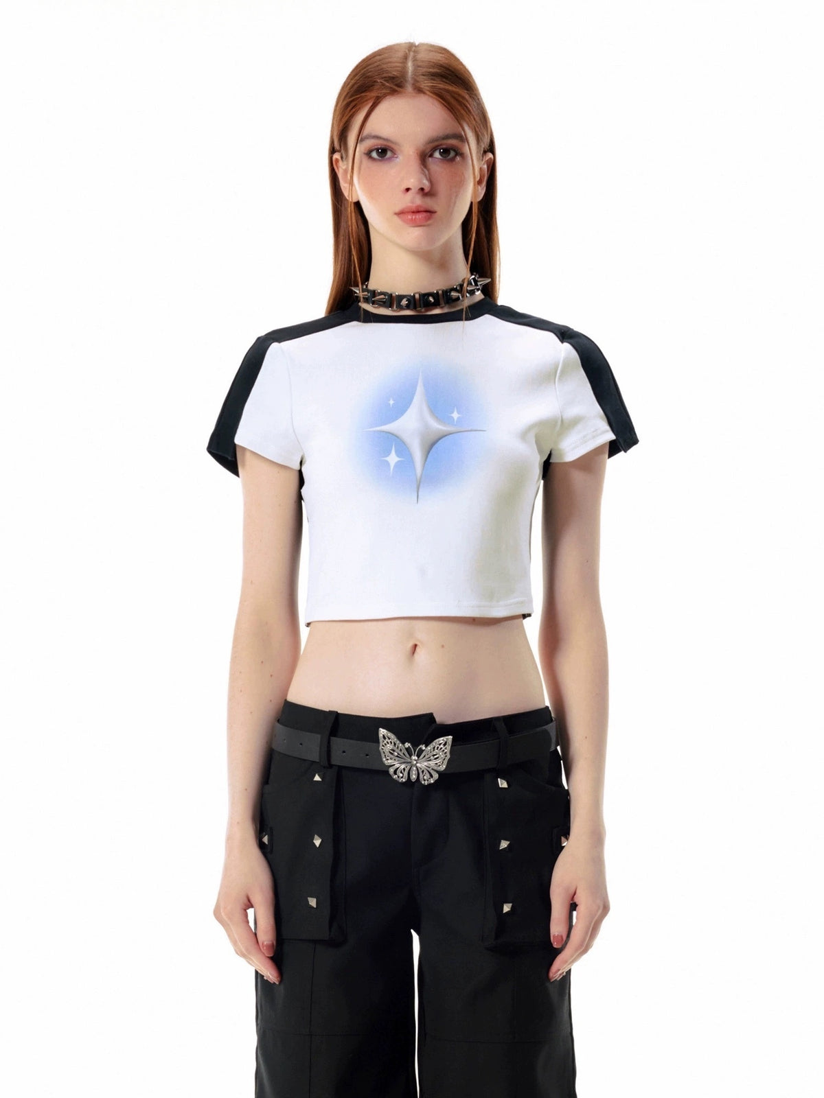 Vone_SheeE_Tie_Dye_Print_Color_Block_Short_Sleeve_Women&