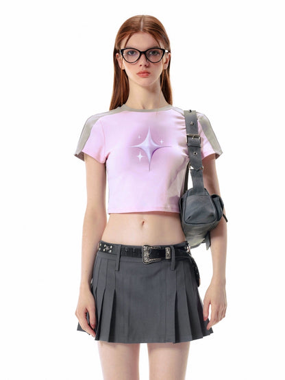 Vone_SheeE_Tie_Dye_Print_Color_Block_Short_Sleeve_Women&