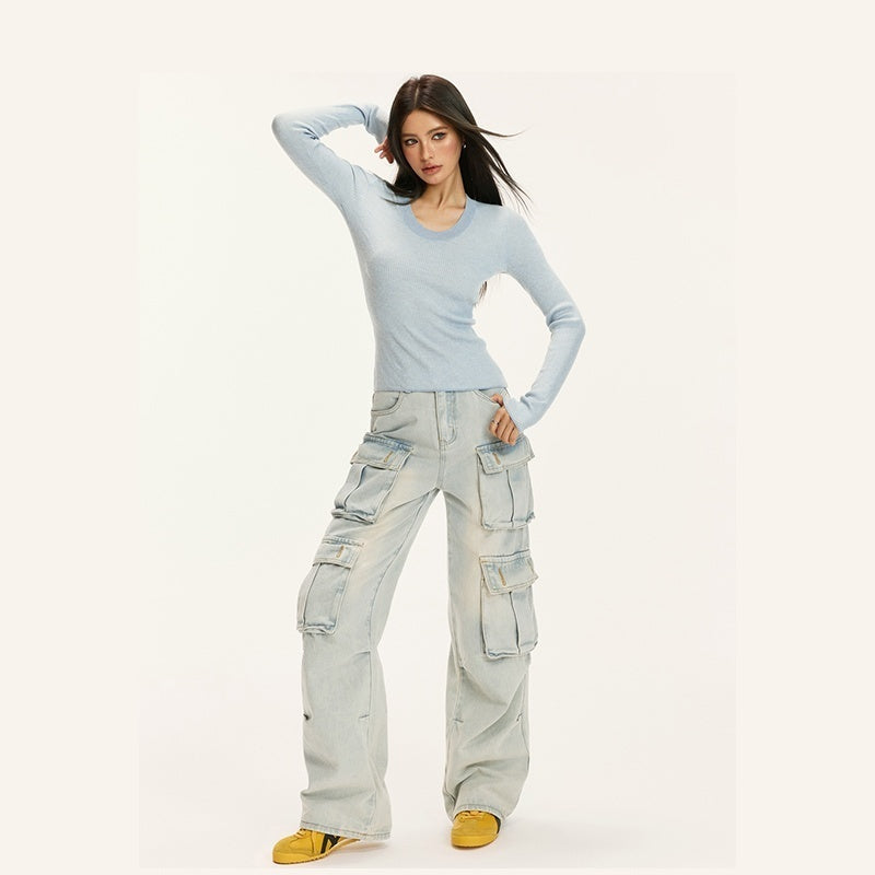 Vone_SheeE_V-neck_Solid_Slim_Fit_Knit_Women&