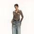 Vone_SheeE_Velvet_Drawstring_Cropped_V-neck_Women&