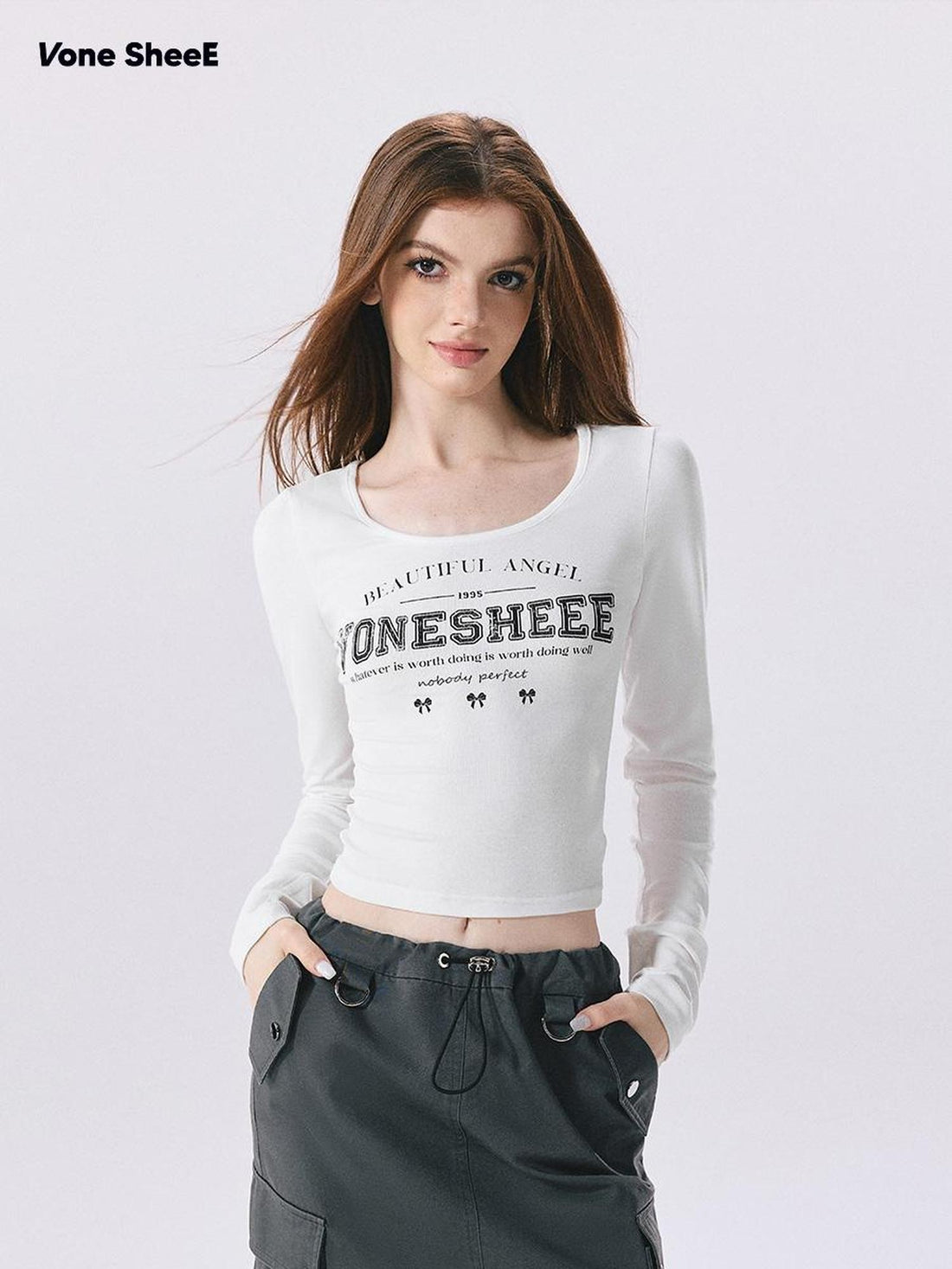 Vone SheeE Vintage Graphic Large Neck Print Women&