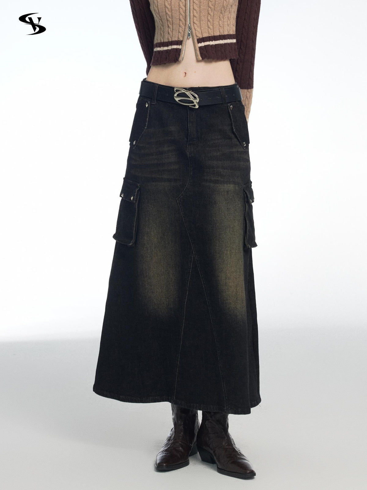Vone SheeE Vintage Studded A Line Mid Length Women&