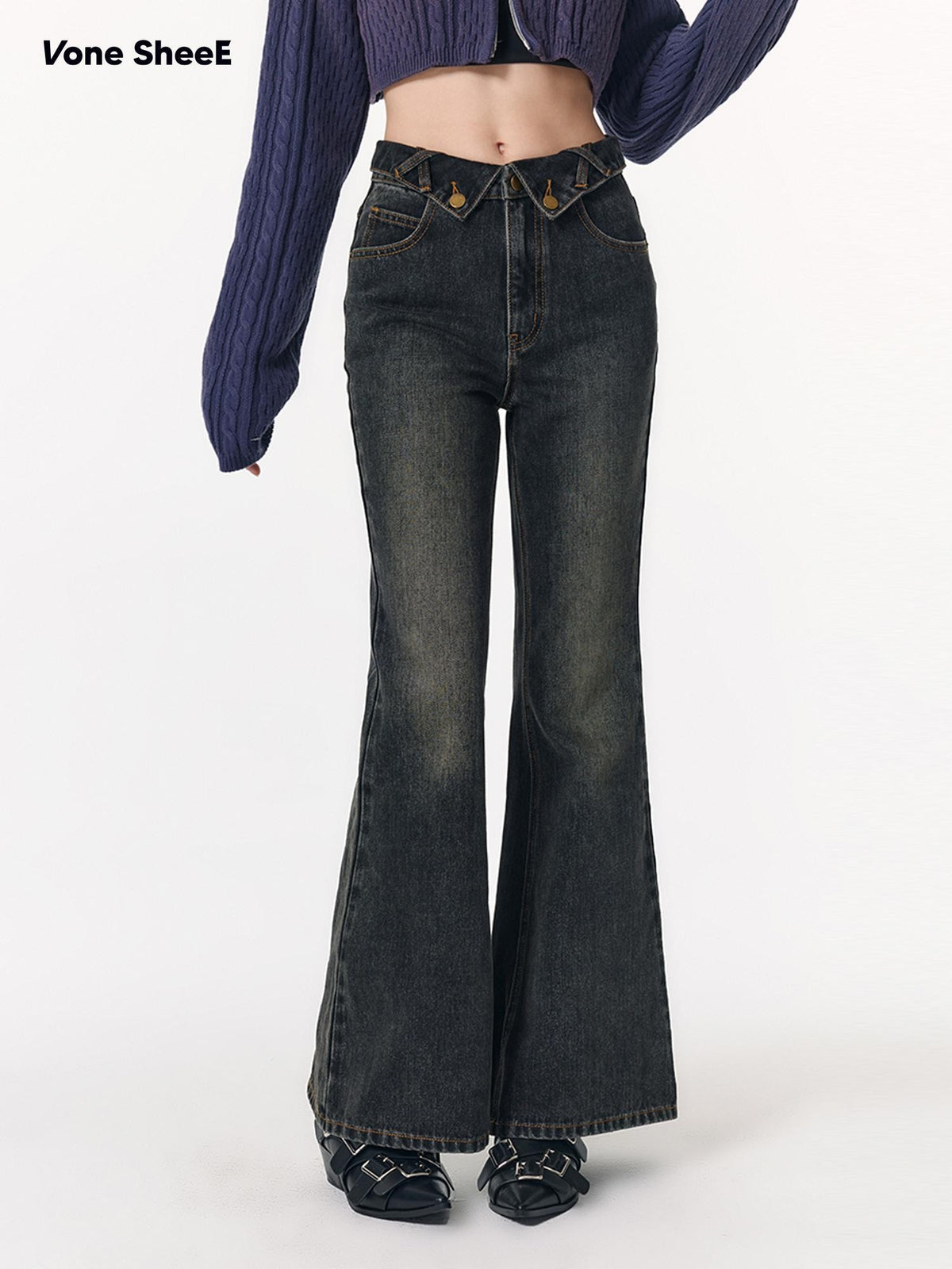 Vone SheeE Vintage Washed Low Rise Slim Fit Women&