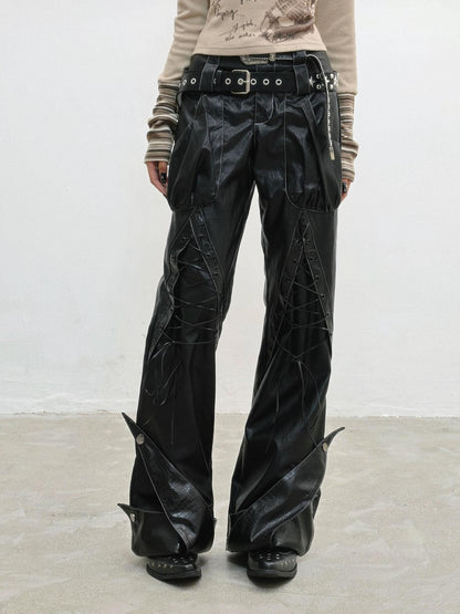 WSW WUSHENWU Black Strappy Double Waistband Structured High Street Women&