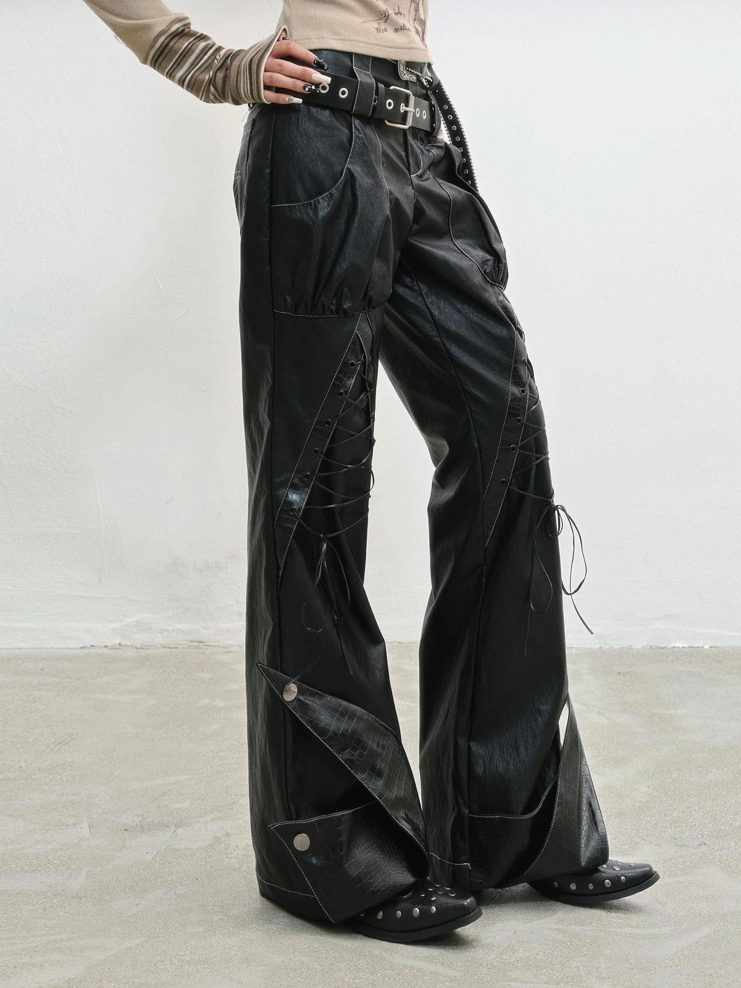 WSW WUSHENWU Black Strappy Double Waistband Structured High Street Women&