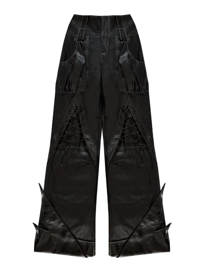 WSW WUSHENWU Black Strappy Double Waistband Structured High Street Women&